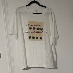 J.Crew White Cherry Graphic Tee